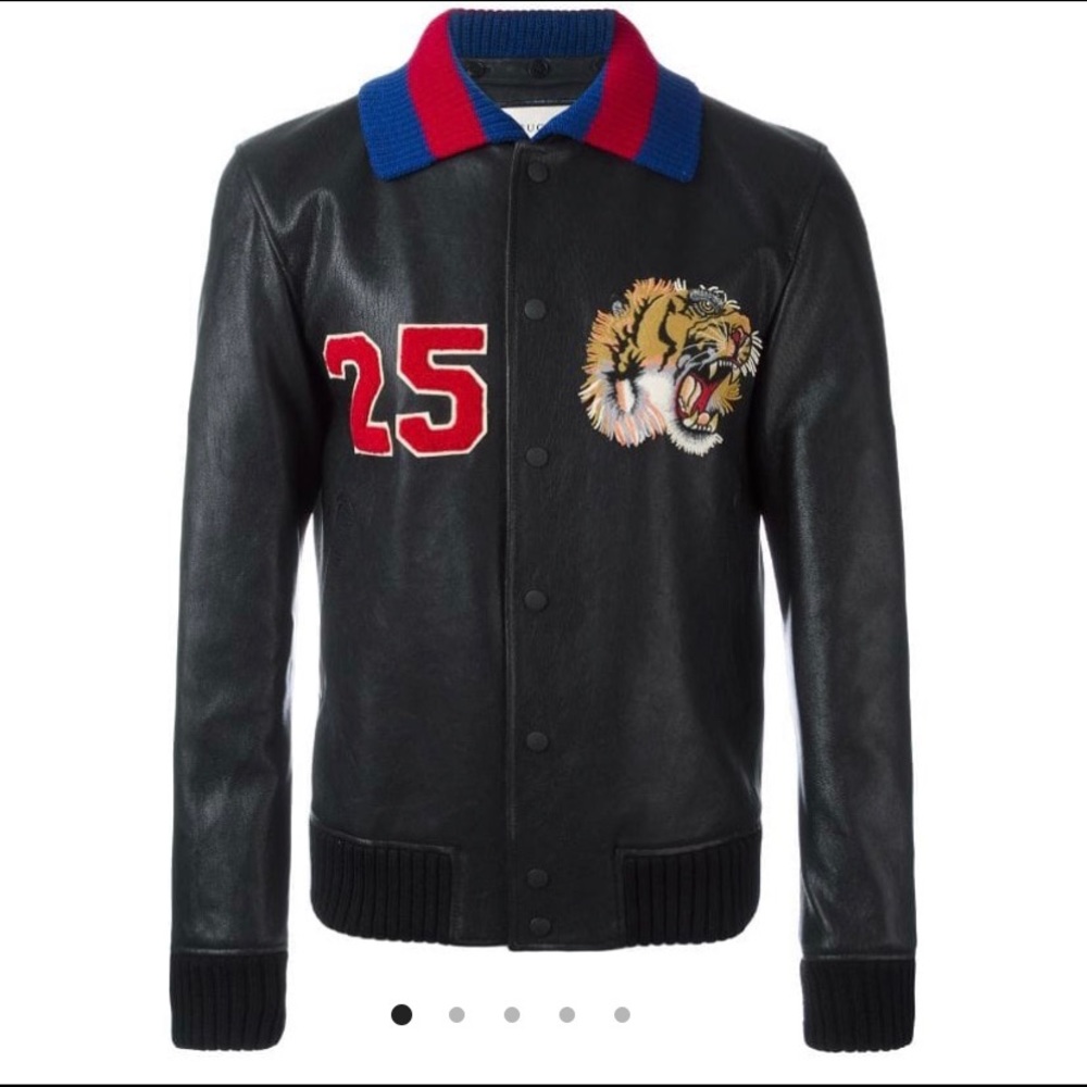 Gucci leather bomber jacket size 50.